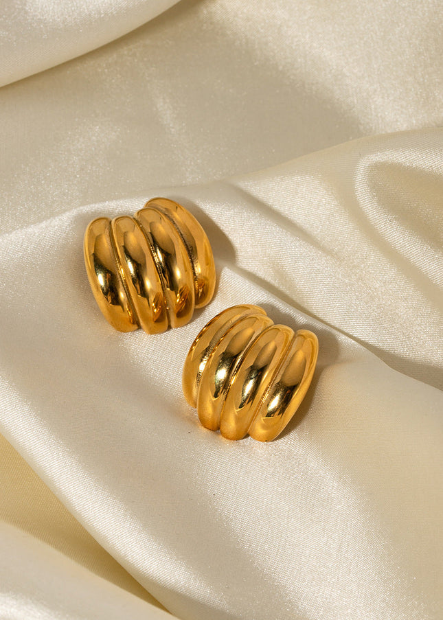 ins titanium steel earrings 2024 18k gold stainless steel stud earrings banana earrings jewelry wholesale cross-border earrings