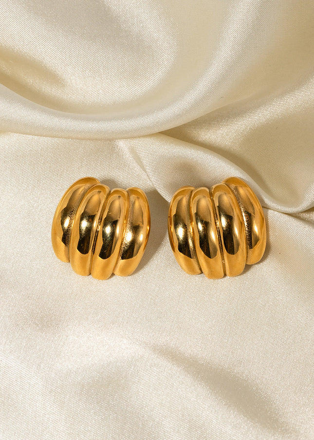 ins titanium steel earrings 2024 18k gold stainless steel stud earrings banana earrings jewelry wholesale cross-border earrings