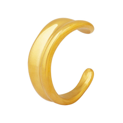 Marka European and American Punk Style Geometric Ring Simple Multi-layer Titanium Steel Ring 18K Gold Tide Rings Open Rings