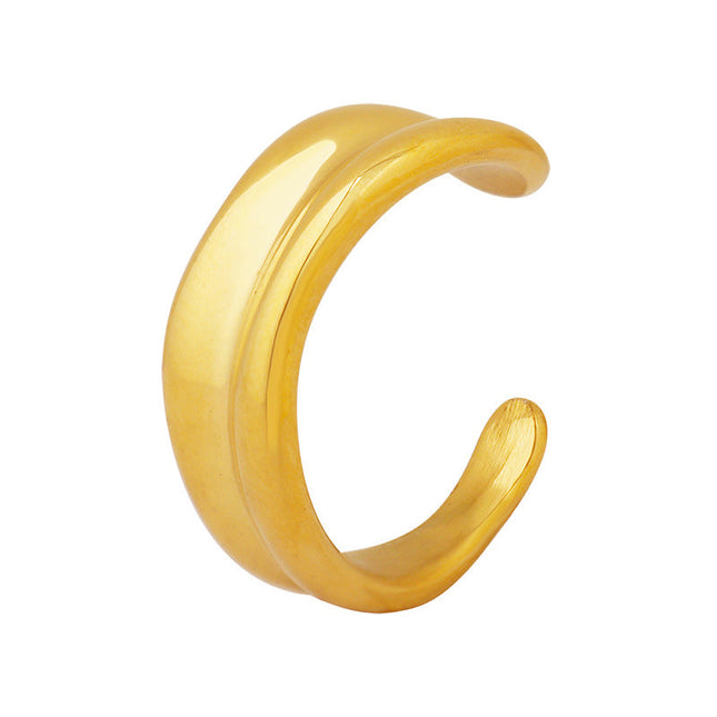 Marka European and American Punk Style Geometric Ring Simple Multi-layer Titanium Steel Ring 18K Gold Tide Rings Open Rings