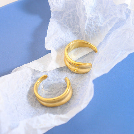 Marka European and American Punk Style Geometric Ring Simple Multi-layer Titanium Steel Ring 18K Gold Tide Rings Open Rings