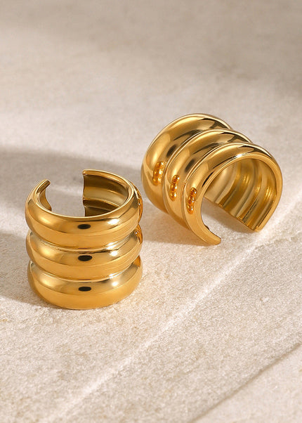 Jieding Europe and America pierced ear clips high-end exaggerated earrings stainless steel C-type earrings cross-border ear bone clips wholesale