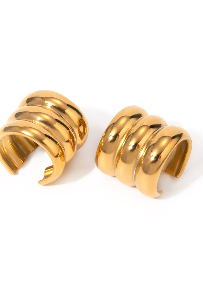 Jieding Europe and America pierced ear clips high-end exaggerated earrings stainless steel C-type earrings cross-border ear bone clips wholesale