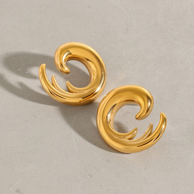 Jieding European and American 18k gold titanium steel earrings do not fade earrings, light luxury high-end earrings, stainless steel jewelry cross-border