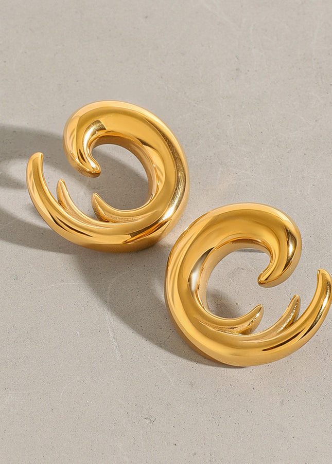 Jieding European and American 18k gold titanium steel earrings do not fade earrings, light luxury high-end earrings, stainless steel jewelry cross-border