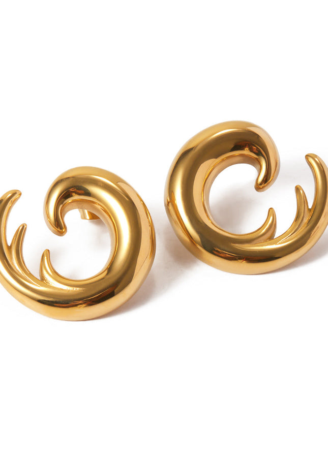 Jieding European and American 18k gold titanium steel earrings do not fade earrings, light luxury high-end earrings, stainless steel jewelry cross-border