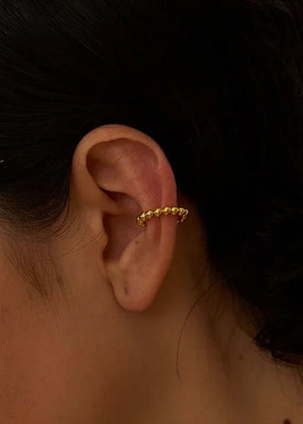 Jieding European and American stainless steel gold ear bone clip premium piercing-free ear clip titanium steel earrings cross-border earrings