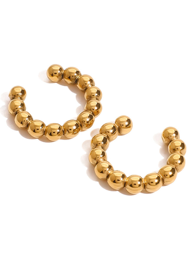 Jieding European and American stainless steel gold ear bone clip premium piercing-free ear clip titanium steel earrings cross-border earrings