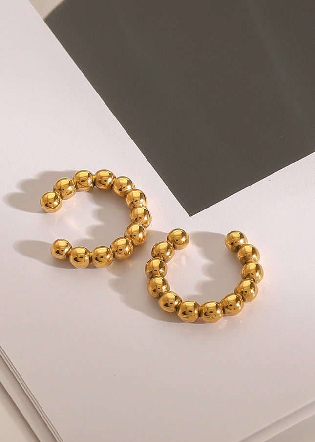 Jieding European and American stainless steel gold ear bone clip premium piercing-free ear clip titanium steel earrings cross-border earrings