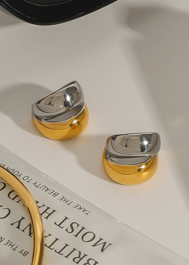 Jieding European and American stainless steel color-blocked ear clips, high-end sense of no ear piercing, ear bone clips, titanium steel earrings, earrings cross-border