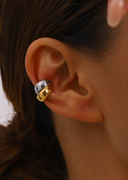 Jieding European and American stainless steel color-blocked ear clips, high-end sense of no ear piercing, ear bone clips, titanium steel earrings, earrings cross-border