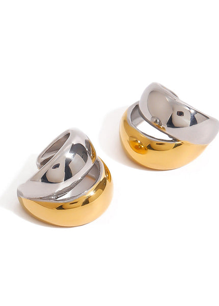 Jieding European and American stainless steel color-blocked ear clips, high-end sense of no ear piercing, ear bone clips, titanium steel earrings, earrings cross-border