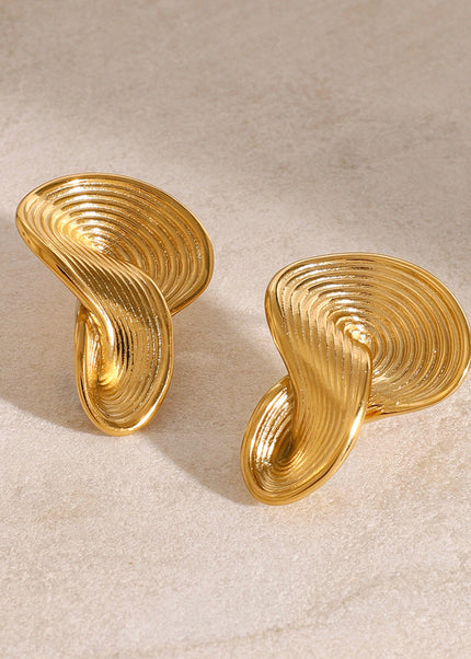 Jieding European and American stainless steel gold stud earrings luxury niche ins earrings titanium steel earrings cross-border earrings