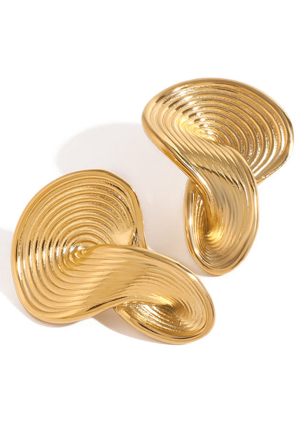 Jieding European and American stainless steel gold stud earrings luxury niche ins earrings titanium steel earrings cross-border earrings