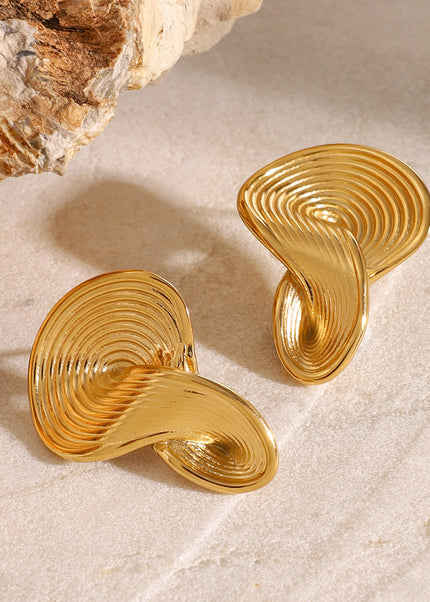 Jieding European and American stainless steel gold stud earrings luxury niche ins earrings titanium steel earrings cross-border earrings