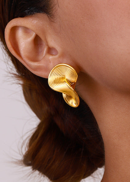 Jieding European and American stainless steel gold stud earrings luxury niche ins earrings titanium steel earrings cross-border earrings