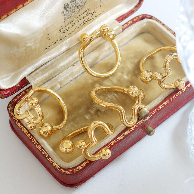 Unique design of personal gender love open ring Korean ins trend niche versatile design hand jewelry