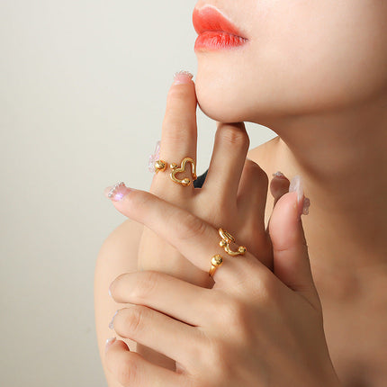 Unique design of personal gender love open ring Korean ins trend niche versatile design hand jewelry