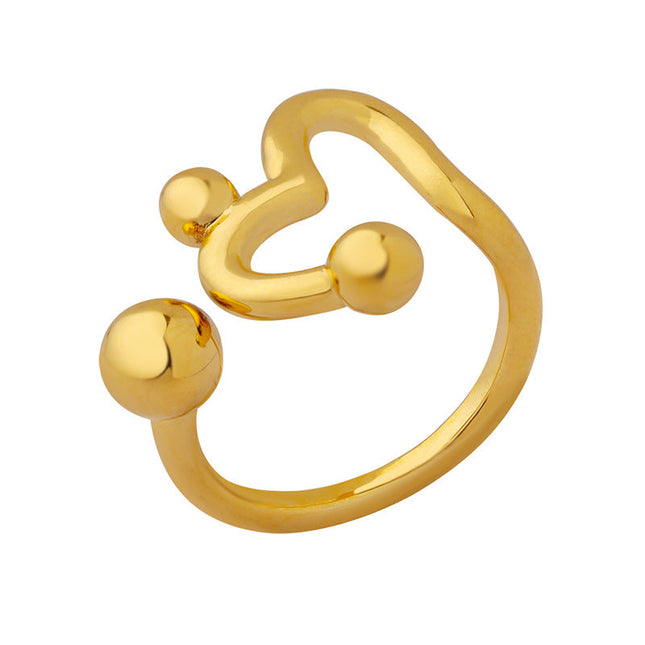 Unique design of personal gender love open ring Korean ins trend niche versatile design hand jewelry