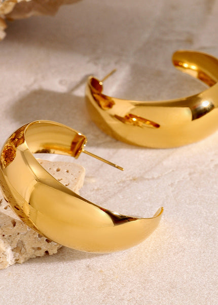 Jieding stainless steel double C earrings, high-quality ins, studs, exaggerated earrings, European and American titanium steel, non-fading jewelry, cross-border