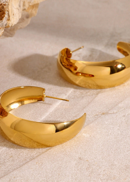 Jieding stainless steel double C earrings, high-quality ins, studs, exaggerated earrings, European and American titanium steel, non-fading jewelry, cross-border