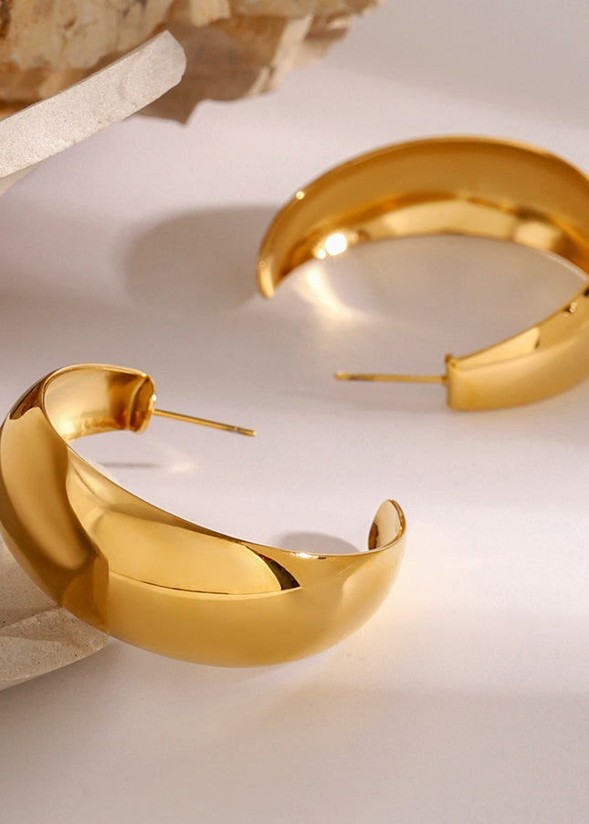 Jieding stainless steel double C earrings, high-quality ins, studs, exaggerated earrings, European and American titanium steel, non-fading jewelry, cross-border