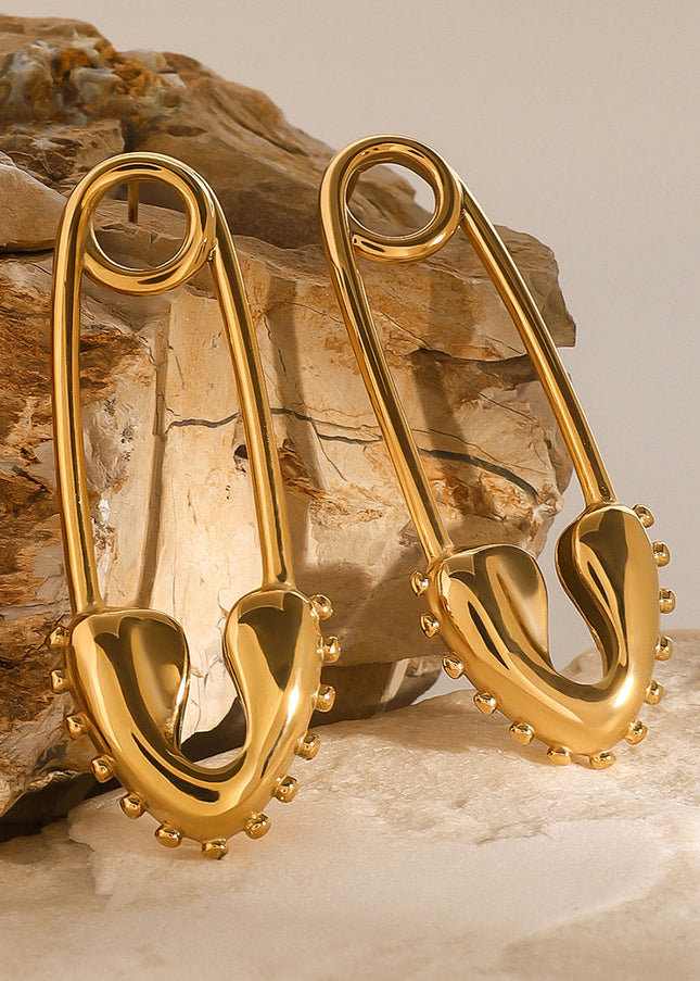 Jieding stainless steel 18k gold love pin earrings high-fashion versatile earrings European and American design trend jewelry