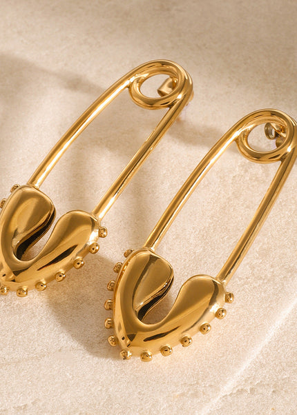 Jieding stainless steel 18k gold love pin earrings high-fashion versatile earrings European and American design trend jewelry