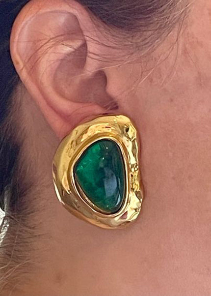 Jieding European and American stainless steel resin retro earrings luxury niche earrings titanium steel earrings cross-border earrings