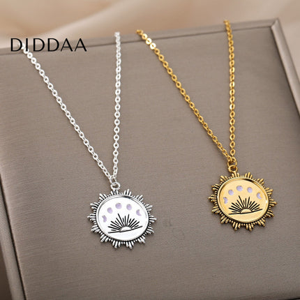 Femme Pendant Necklace | Gold Rising Sun Chain - Silver - Necklaces
