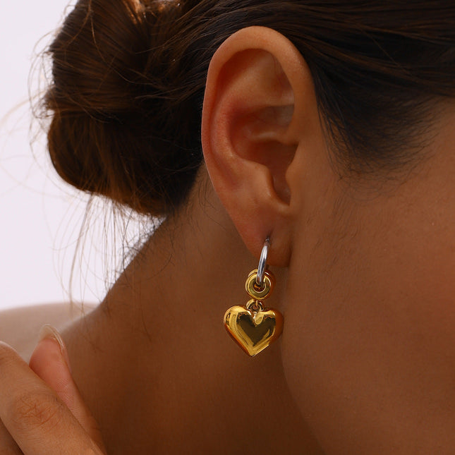 Jieding European and American stainless steel love stud earrings high-quality tassel earrings titanium steel earrings cross-border jewelry