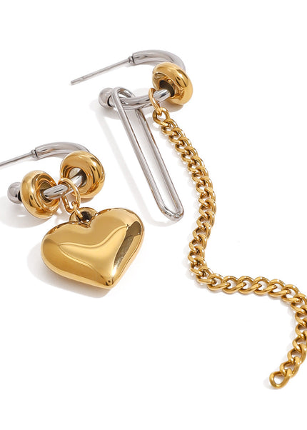 Jieding European and American stainless steel love stud earrings high-quality tassel earrings titanium steel earrings cross-border jewelry