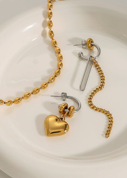 Jieding European and American stainless steel love stud earrings high-quality tassel earrings titanium steel earrings cross-border jewelry