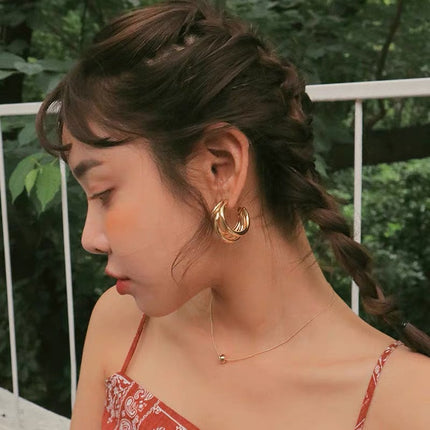SOUVOIR 14K Gold Plated Earrings Fine Earrings | Gold Multiple Rings Hoop Earrings