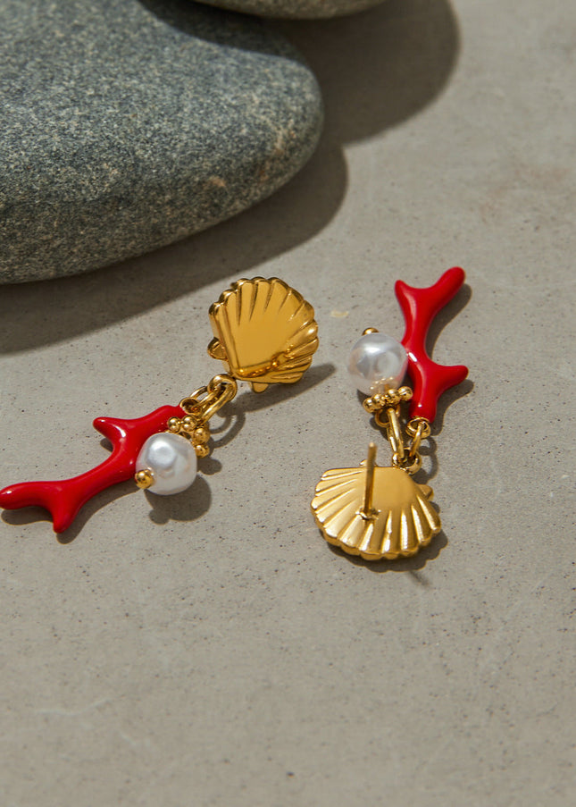Jieding cross-border pearl stud earrings drip oil stainless steel earrings are light luxury, high-end titanium steel earrings, and the design sense is niche