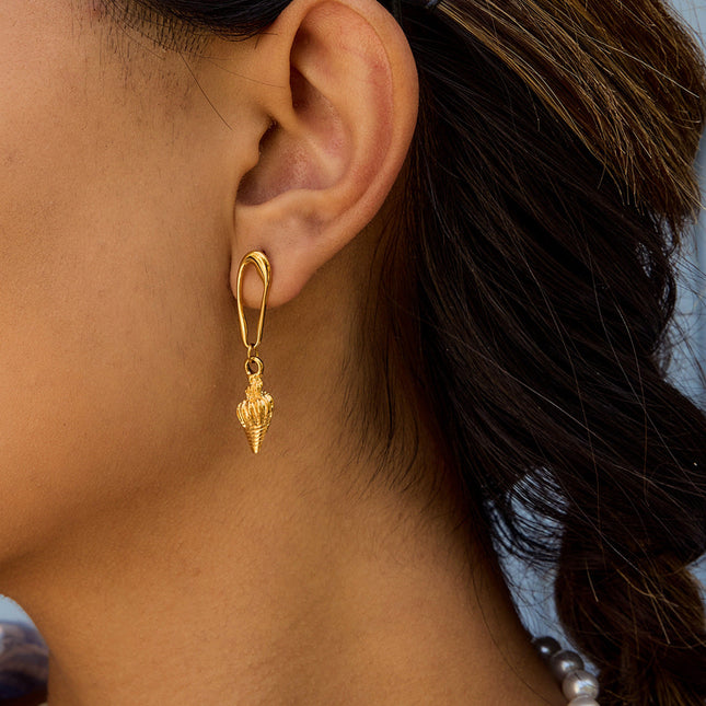 Jieding cross-border 18k gold-plated stainless steel earrings, light luxury, high-end earrings, titanium steel jewelry, cross-border earrings