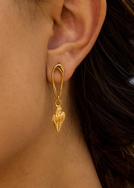 Jieding cross-border 18k gold-plated stainless steel earrings, light luxury, high-end earrings, titanium steel jewelry, cross-border earrings