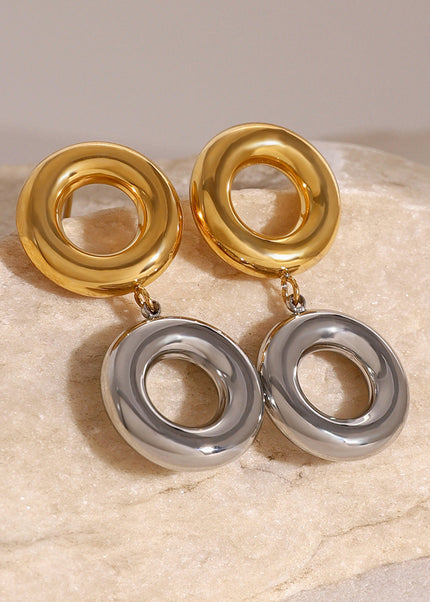 Jieding European and American stainless steel circle earrings, high-end niche earrings, titanium steel earrings, earrings, cross-border jewelry