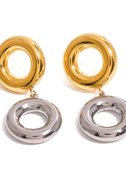 Jieding European and American stainless steel circle earrings, high-end niche earrings, titanium steel earrings, earrings, cross-border jewelry