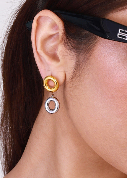 Jieding European and American stainless steel circle earrings, high-end niche earrings, titanium steel earrings, earrings, cross-border jewelry