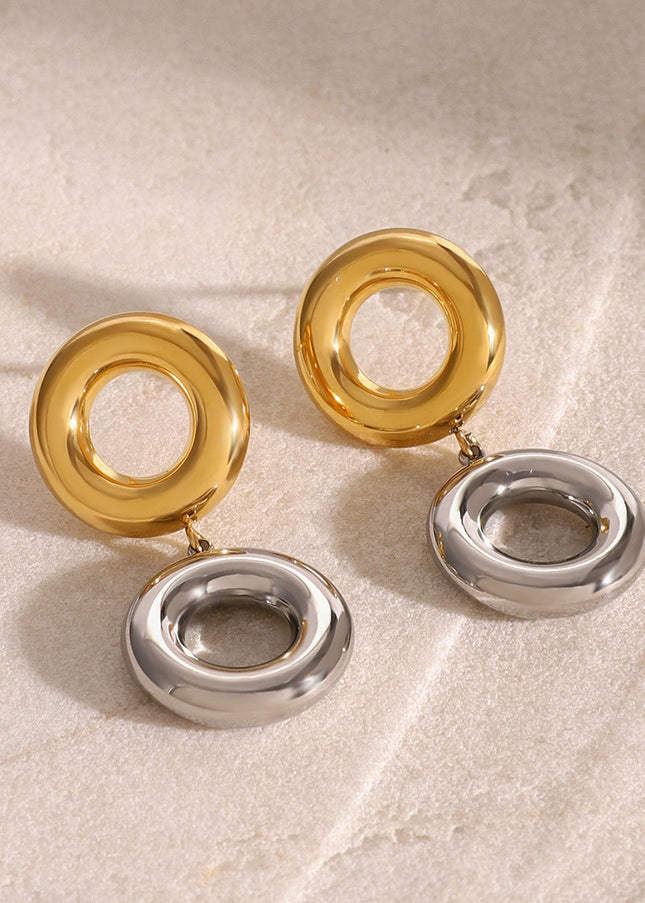 Jieding European and American stainless steel circle earrings, high-end niche earrings, titanium steel earrings, earrings, cross-border jewelry