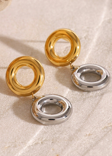 Jieding European and American stainless steel circle earrings, high-end niche earrings, titanium steel earrings, earrings, cross-border jewelry