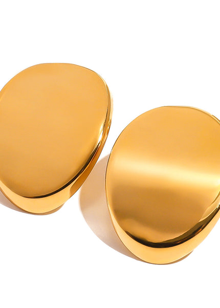 Jieding European and American stainless steel oval stud earrings high-quality personality earrings titanium steel earrings earrings cross-border jewelry