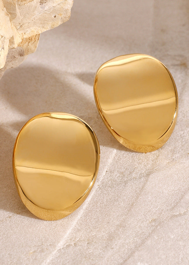 Jieding European and American stainless steel oval stud earrings high-quality personality earrings titanium steel earrings earrings cross-border jewelry