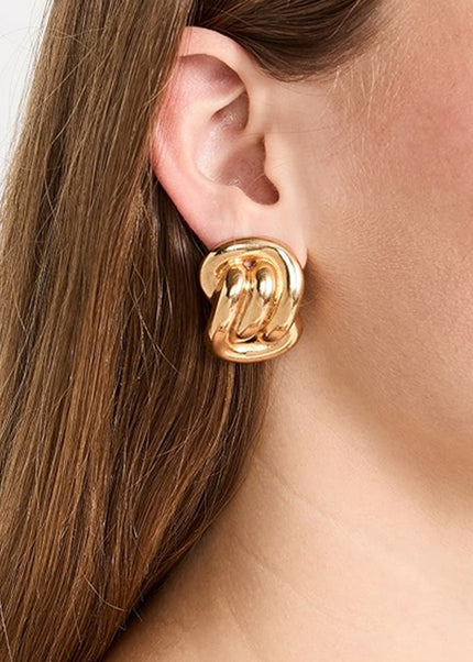 Jieding European and American stainless steel earrings premium sense earrings 18k gold irregular earrings titanium steel color-retaining jewelry cross-border