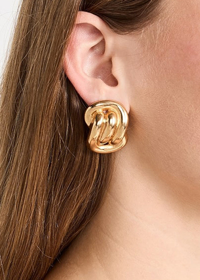 Jieding European and American stainless steel earrings premium sense earrings 18k gold irregular earrings titanium steel color-retaining jewelry cross-border