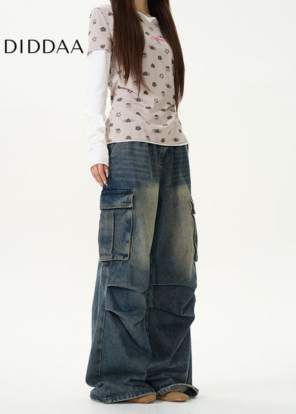 Fried Street Multi-Pocket Cargo Jeans for Men - Women’s Jeans