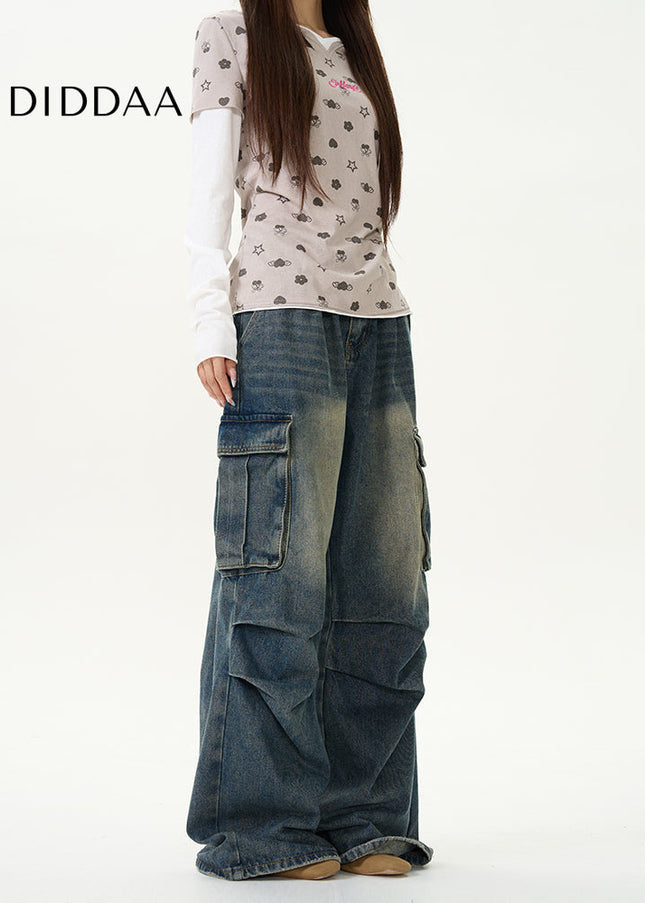 Fried Street Multi-Pocket Cargo Jeans for Men - Women’s Jeans