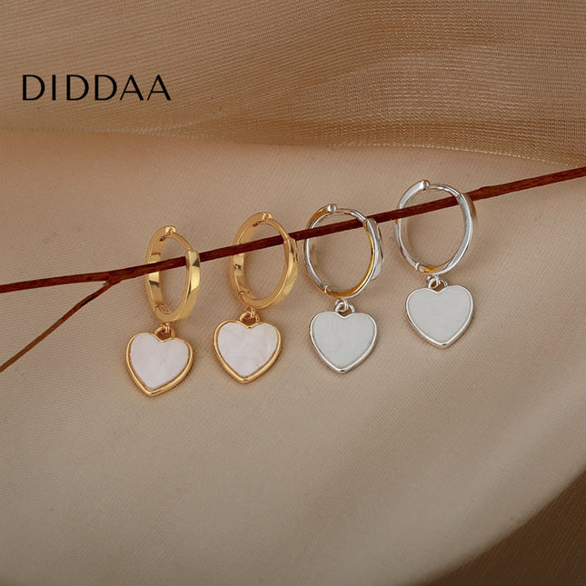 Fromage Earrings | Gold Cute Heart Hoop Earrings - Earrings