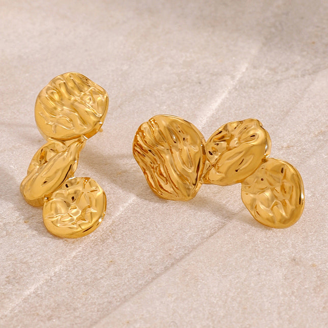 Jieding cross-border jewelry, 18k gold stainless steel, exaggerated earrings, high-quality earrings, titanium steel, high color retention earrings, Europe and America